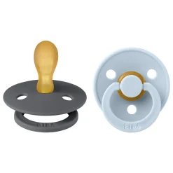 BIBS 2 pk. Colour Latex Size 2 Symmetric Iron/Baby Blue- Sutter