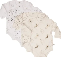 Pippi 4 Stk L/Æ Bodystockings - Offwhite 200- Multipack|Bodystocking Langærmet