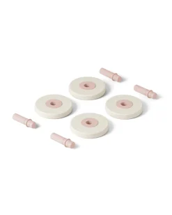 MODU 4 x Foam wheels Sand Grey / Soft Rose- Store Byggesæt|Tumlemøbler