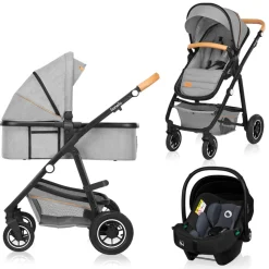 Lionelo Amber 3i1 duovogn - grey stone- Vognpakker|Kombivognspakker