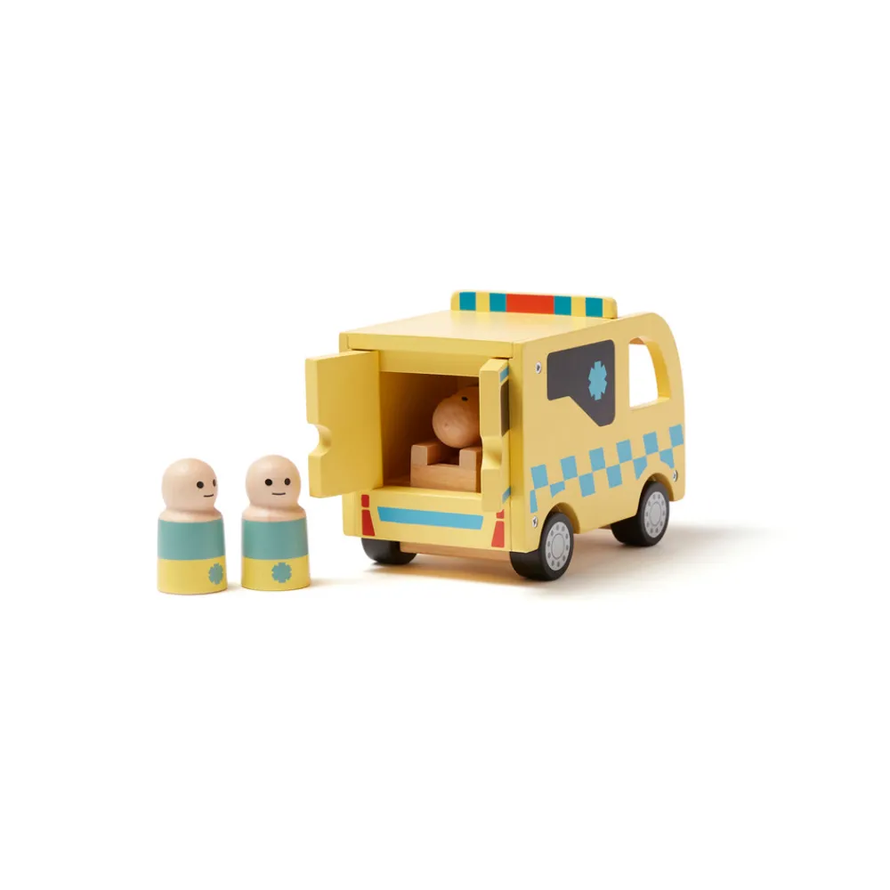 Kids Concept Ambulance i træ- Legetøjsbiler