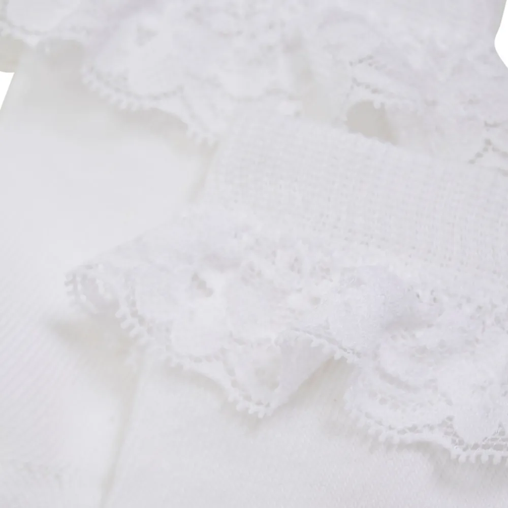 BeKids Ankel Strømper m. Blonde 2-pack - White- Strømper