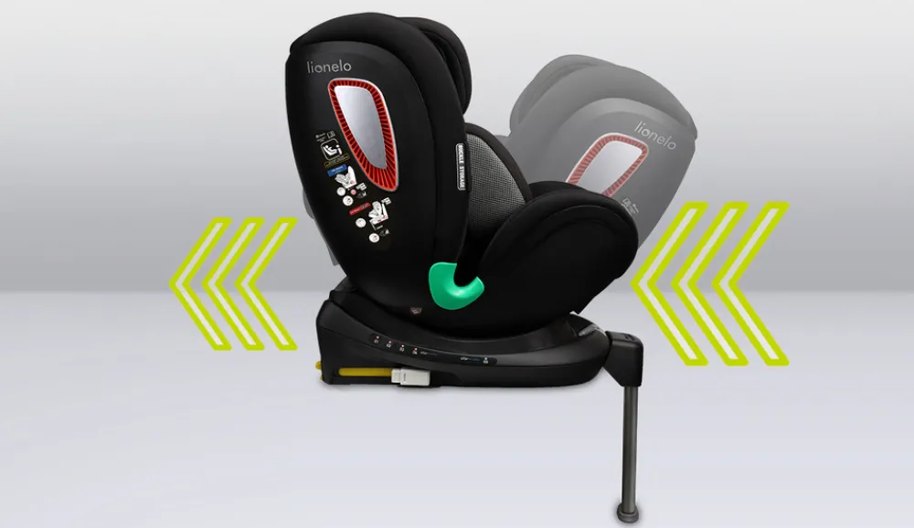 Lionelo Antoon Plus autostol - black onyx- Autostole Med Integreret Baser|Autostole 40-125 Cm (0-6 År)