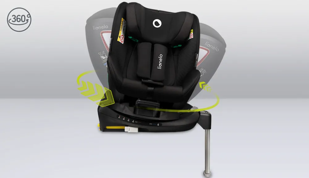 Lionelo Antoon Plus autostol - black onyx- Autostole Med Integreret Baser|Autostole 40-125 Cm (0-6 År)