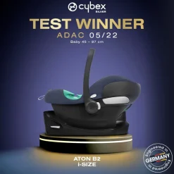 Cybex Aton B2 i-Size inkl. base one - Volcano Black- Autostole 40-87 Cm (0-15 Mdr.)