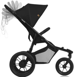 Lionelo Azura - black onyx- Klapvogne Med Flade Sæder