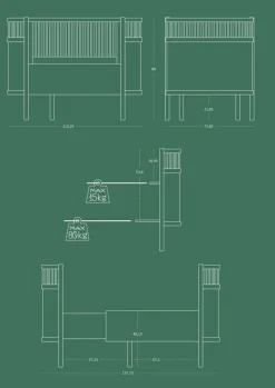 Sebra Baby & Jr. seng - classic white med madras-Børn Pakkeløsninger|Tremmesenge