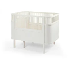 Sebra Baby & Jr. seng - classic white med madras-Børn Pakkeløsninger|Tremmesenge
