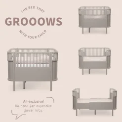 Sebra Baby & Jr. seng - jetty beige - FSC®-Børn Tremmesenge