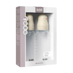 BIBS Baby Bottle Silicone 2 pack 270 ml Ivory- Sutteflasker