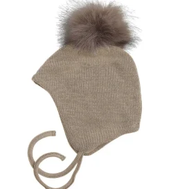 Racing kids Baby Djævlehue m. Kvast - Havre- Babyhjelme|Uldhuer, Uldvanter & Uldfutter