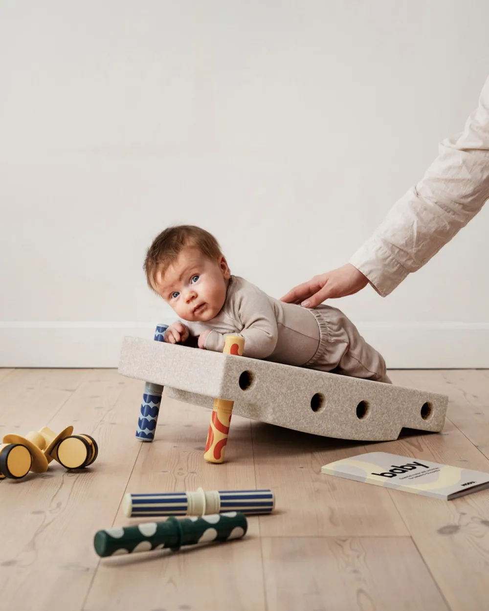 MODU Baby Motoriksæt - Sand Grey / Honey Yellow- Store Byggesæt|Tumlemøbler