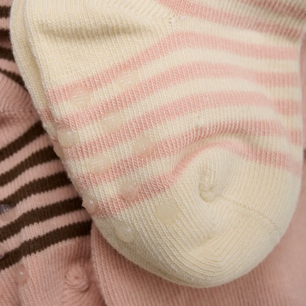 BeKids Baby rib strømper - Mahogany Rose- Skridsikre Strømper|Multipack