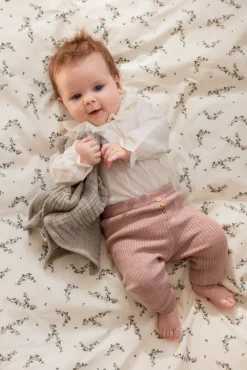 Sebra Baby sengetøj, powder blossom, beige 100x70-Børn Sengetøj