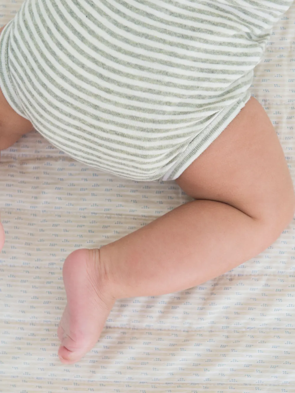 Serendipity Organics Baby Stribet Body - SAGE/ECRU- Bodystocking Langærmet