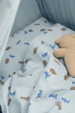 BeKids Baby ulddyne med sengetøj - Blue fog-Børn Pakkeløsninger|Sengetøj