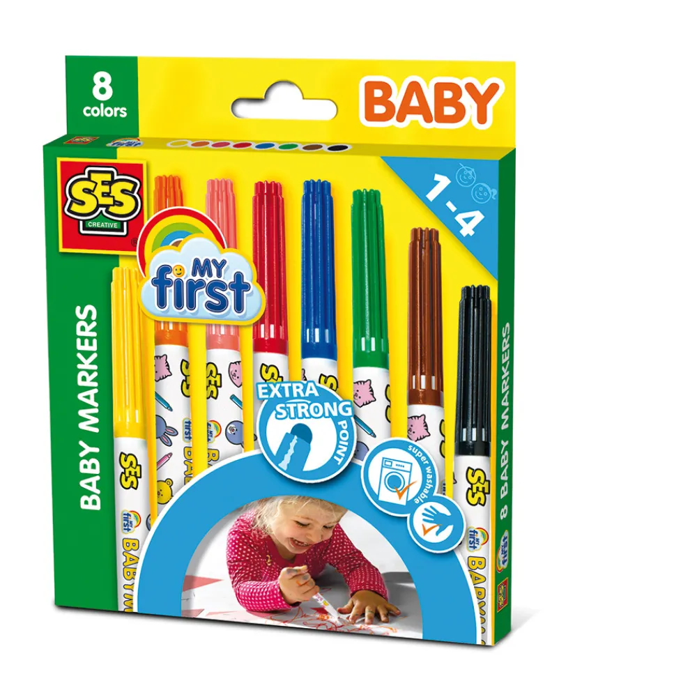 Ses Creative Babyfarver - 8 farver- Farver & Tusser