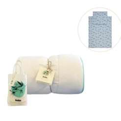 BeKids Bambus babydyne med sengetøj - Blue fog-Børn Pakkeløsninger|Sengetøj
