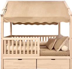 Kukka Beige markise til husseng 80x 160-Børn Sengehimler & Himmelpinde