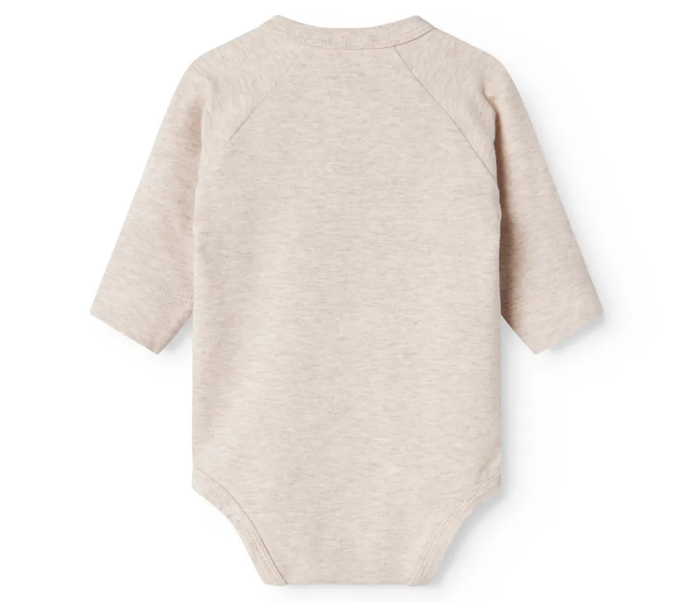 MarMar Copenhagen Belita Slå-om-body - Light beige melange- Bodystocking M. Skrålukning