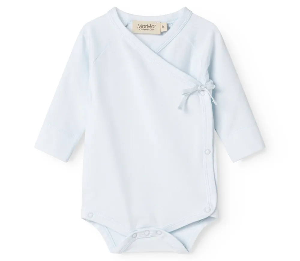 MarMar Copenhagen Belita Slå-om-body - Light blue- Bodystocking M. Skrålukning