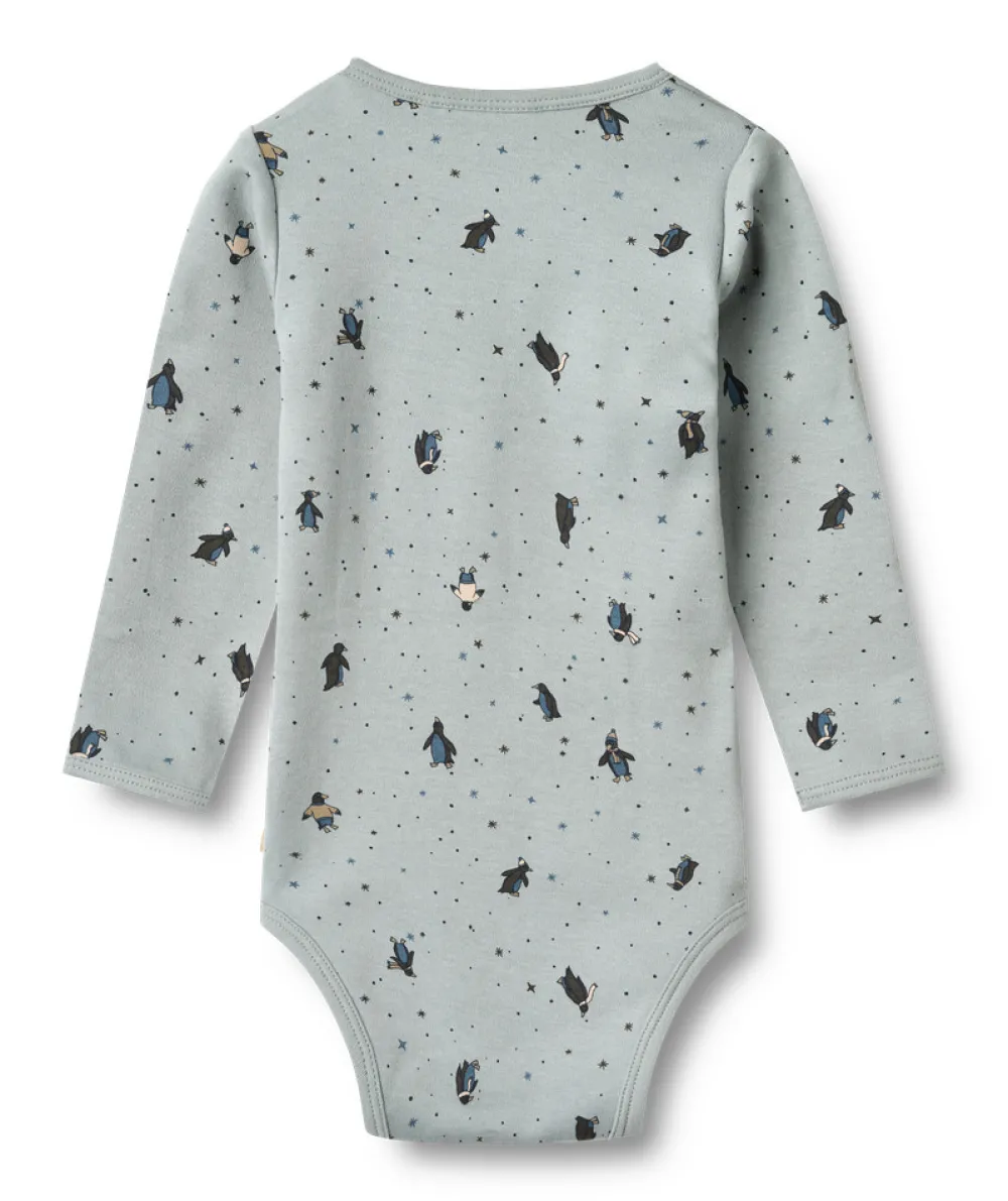 Wheat Berti Body Langærmet - Soft rain penguins- Bodystocking Langærmet