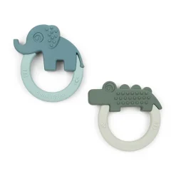 Done By Deer Biderangle 2 stk Deer friends Grøn/Blå- Bideringe & Rangler