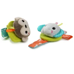 Bright Starts Bide-rangle-armbånd m, abe og elefant- Bideringe & Rangler