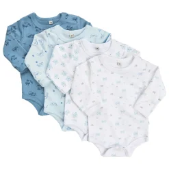 Pippi Body Langærmet Med Print 4-Pak - 701- Multipack|Bodystocking Langærmet