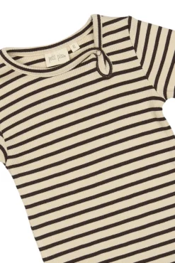 PETIT PIAO Body ls - Coffee Bean/Off White- Bodystocking Langærmet