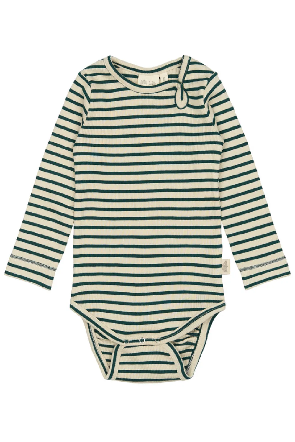 PETIT PIAO Body ls - Dark Sea/Off White- Bodystocking Langærmet