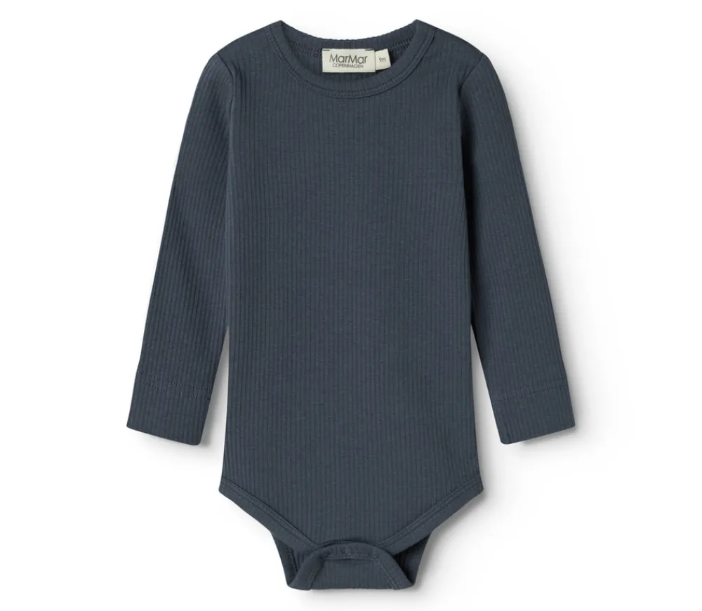 MarMar Copenhagen Body med lange ærmer - Blue- Bodystocking Langærmet