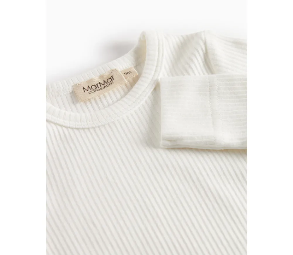MarMar Copenhagen Body med lange ærmer - Gentle white- Bodystocking Langærmet