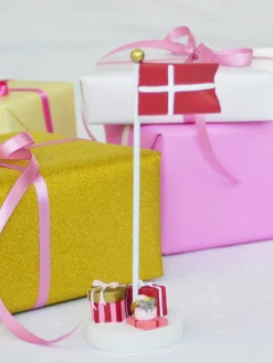 Kids By Friis Bordflag, pakker i pink og rød-Børn Fødselsdagstoge