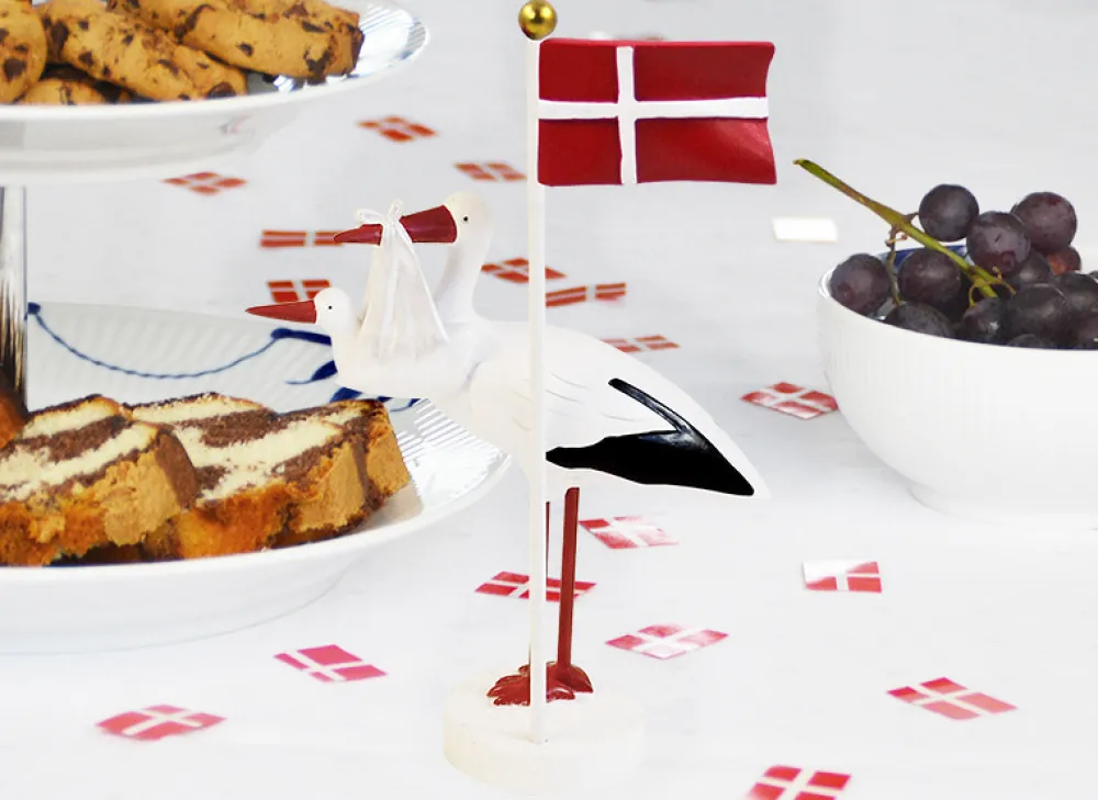 Kids By Friis Bordpynt, flag med stork-Børn Fødselsdagstoge