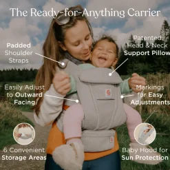 Ergobaby Bæresele, Omni Deluxe, Mesh - Natural Beige- Bæreseler & Vikler