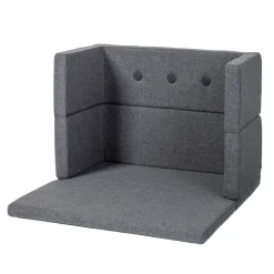 By KlipKlap Børnesofa, firkantet - mørkegrå/sortgrå knap-Børn Tumlemøbler