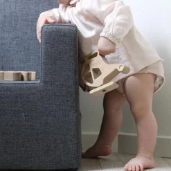 By KlipKlap Børnestol XL - mørkegrå/sortgrå knap-Børn Tumlemøbler