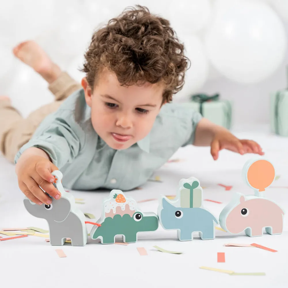 Done By Deer Celebration parade Deer friends Farvemix-Børn Fødselsdagstoge|Trælegetøj