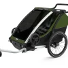 Thule Chariot Cab 2 - cypres green- Søskende/Tvillingevogne|Cykelvogne