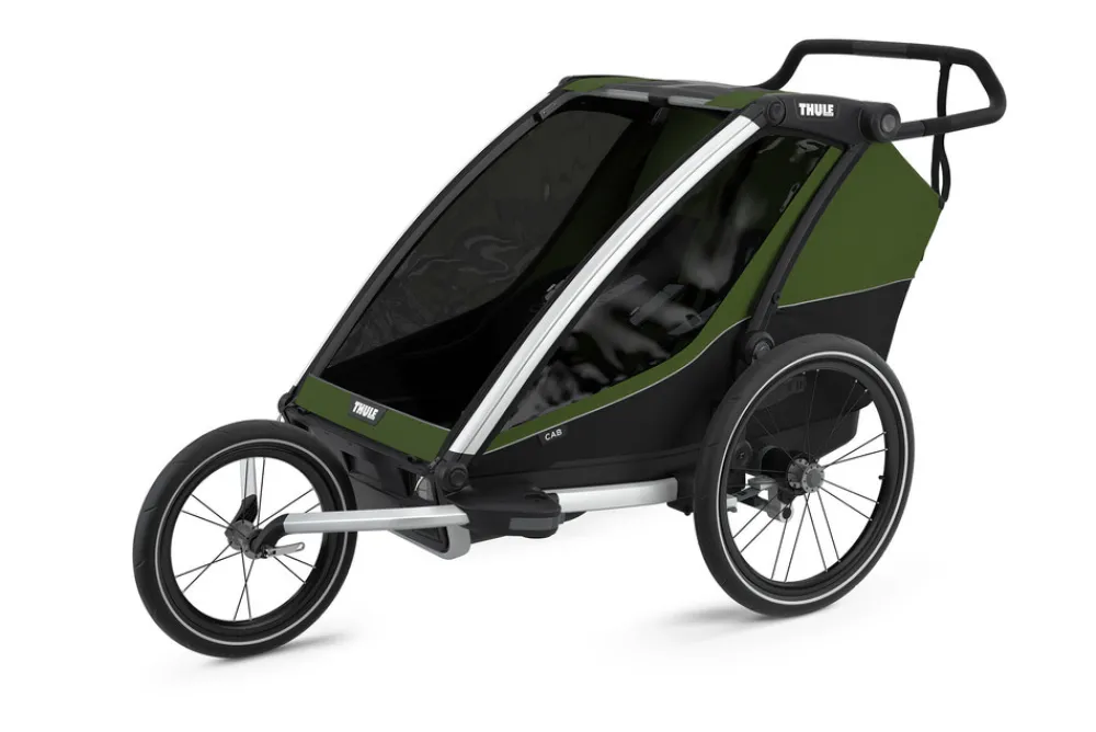 Thule Chariot Cab 2 - cypres green- Søskende/Tvillingevogne|Cykelvogne