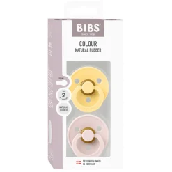 BIBS Colour 2 pk Latex Str. 2 Pale Butter/Petal- Sutter