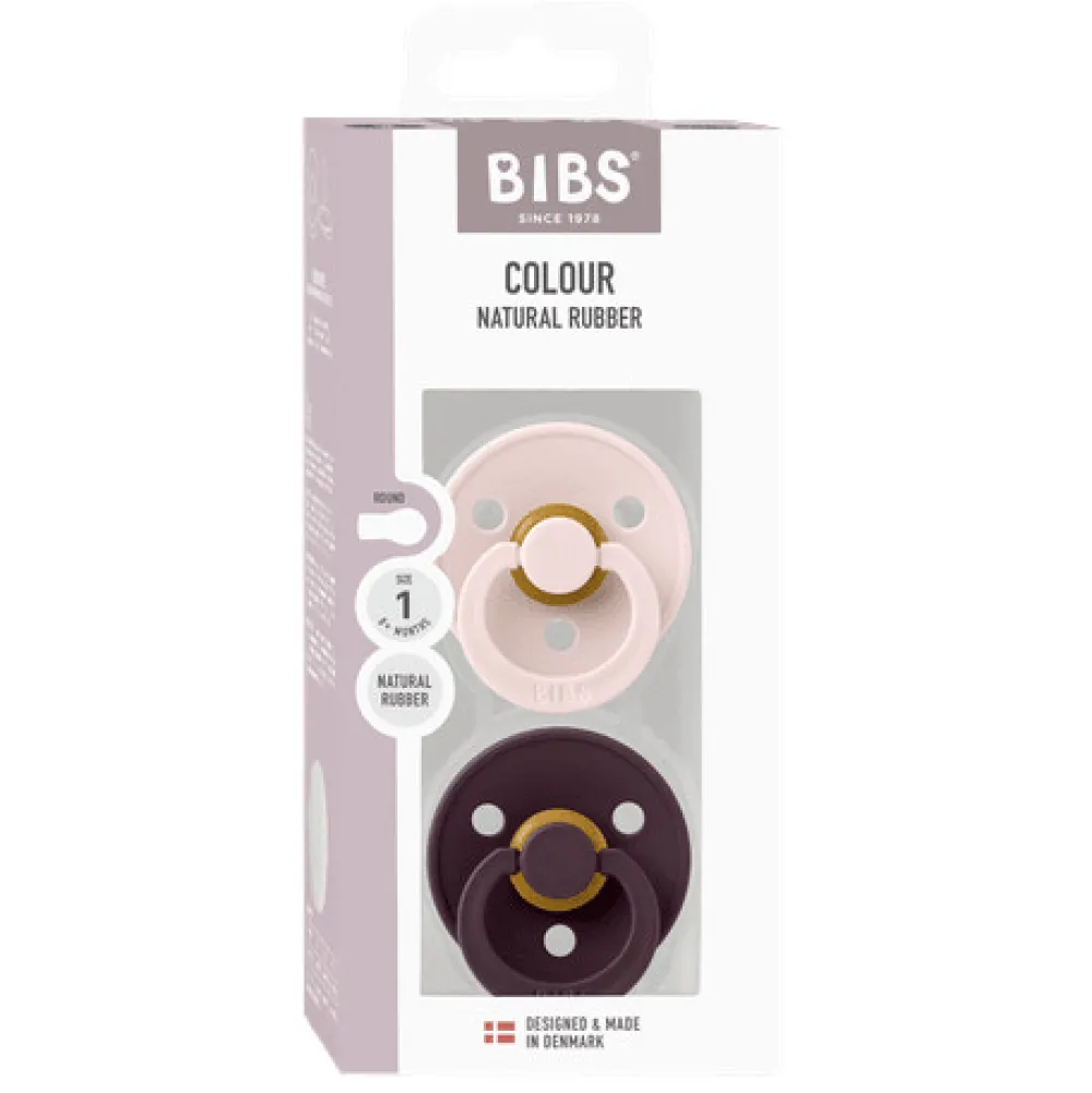 BIBS Colour 2 Pk Latex Str 1 Petal/Plum- Sutter
