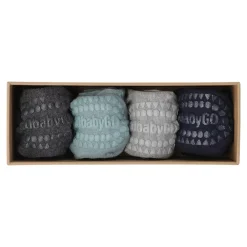 GOBABYGO Combo box - Bambus - GR/BL/GR- Skridsikre Strømper