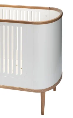 BeKids Curve babyseng sampak. - hvid/eg-Børn Tremmesenge