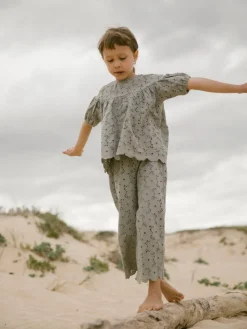 Lil' Atelier Dally ss løs skjorte - FOREST FOG- T-Shirts & Toppe|Skjorter