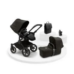 Bugaboo Donkey 5 mono complete pakke - midnight black- Kombivogne Med Ergonomiske Sæder|Vognpakker