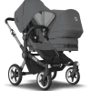 Bugaboo Donkey 5 søskendevogn complete - grey melange/graphite stel- Søskende/Tvillingevogne
