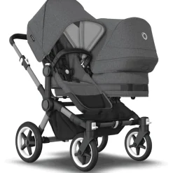 Bugaboo Donkey 5 søskendevogn complete - grey melange/graphite stel- Søskende/Tvillingevogne