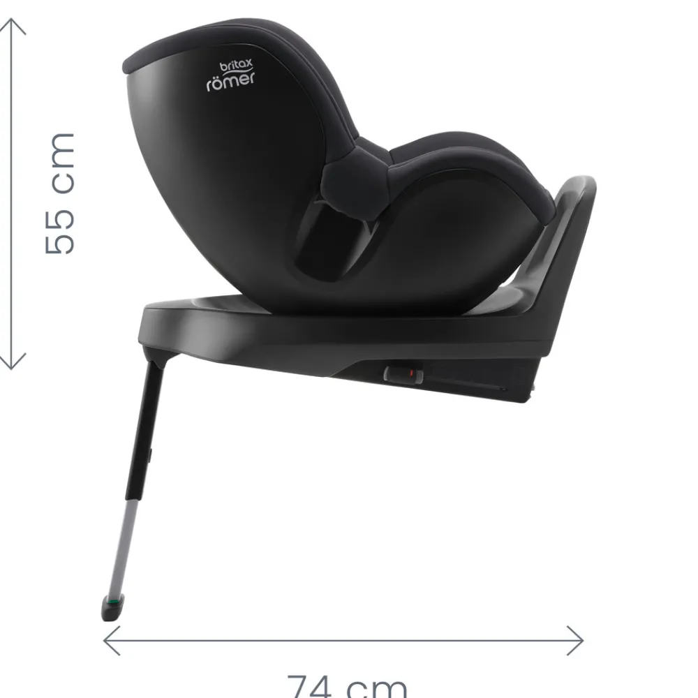 Britax Römer Dualfix M PLUS - space black- Autostole Med Integreret Baser|Autostole 61-105 Cm (3 Mdr.-4 År)